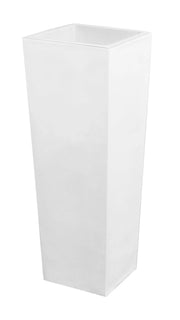 WHITE SQUARE CONE FLOOR VASE PLANTER