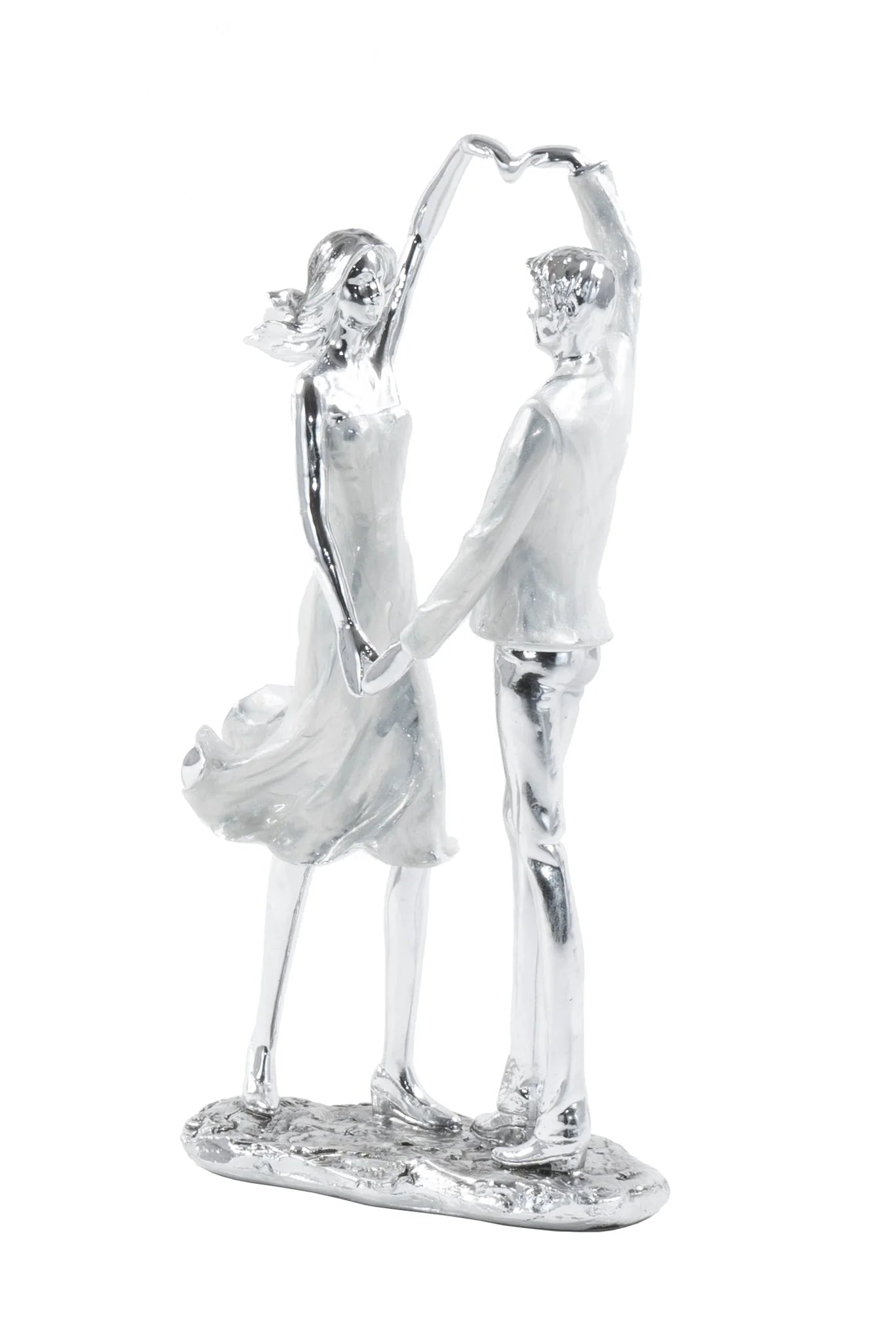 COUPLE FORMING A HEART SCULPTURE