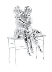 SITTING COUPLE ON BENCH SCULPTURE