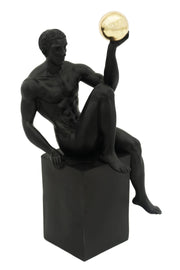 SPORTS MAN BLACK SCULPTURE.