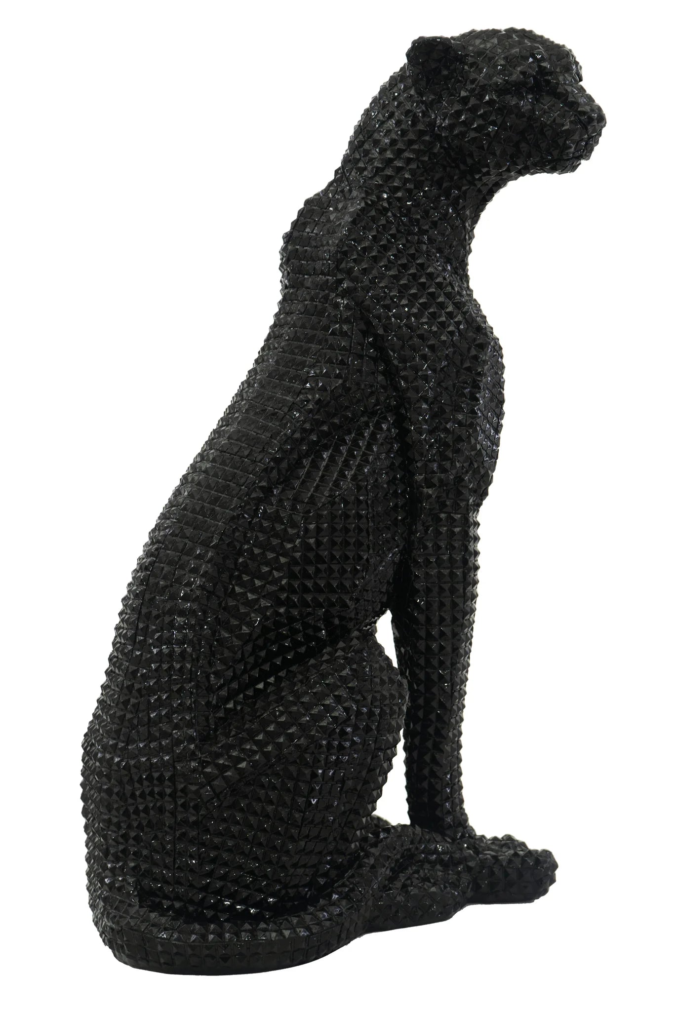 STUDDED SITTING BLACK LEOPARD