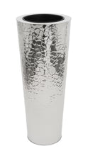 HAMMERED STAINLESS STEEL FLOOR VASE PLANTER