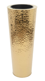 HAMMERED STAINLESS STEEL FLOOR VASE PLANTER