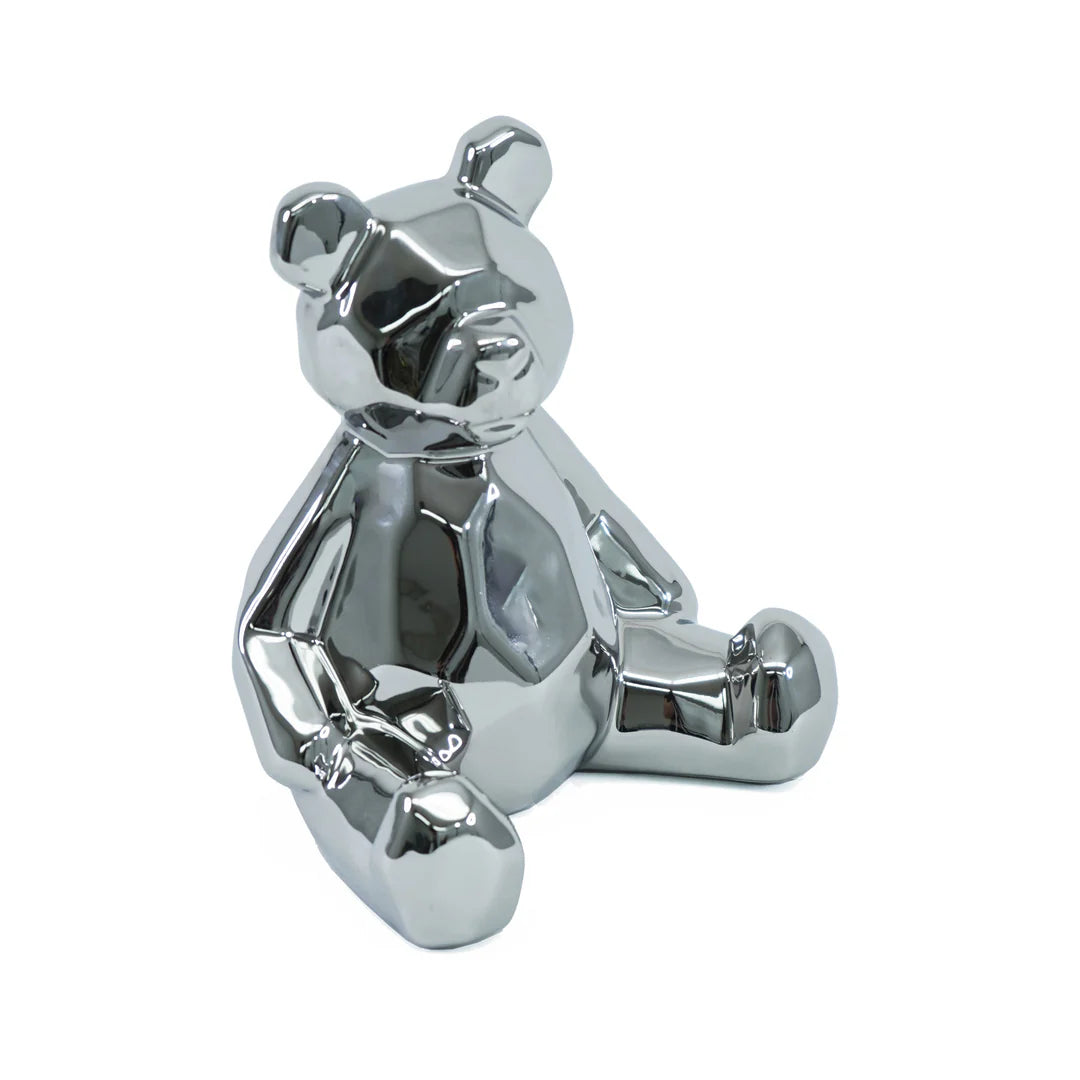 CERAMIC SITTING BEAR SCULPTURE