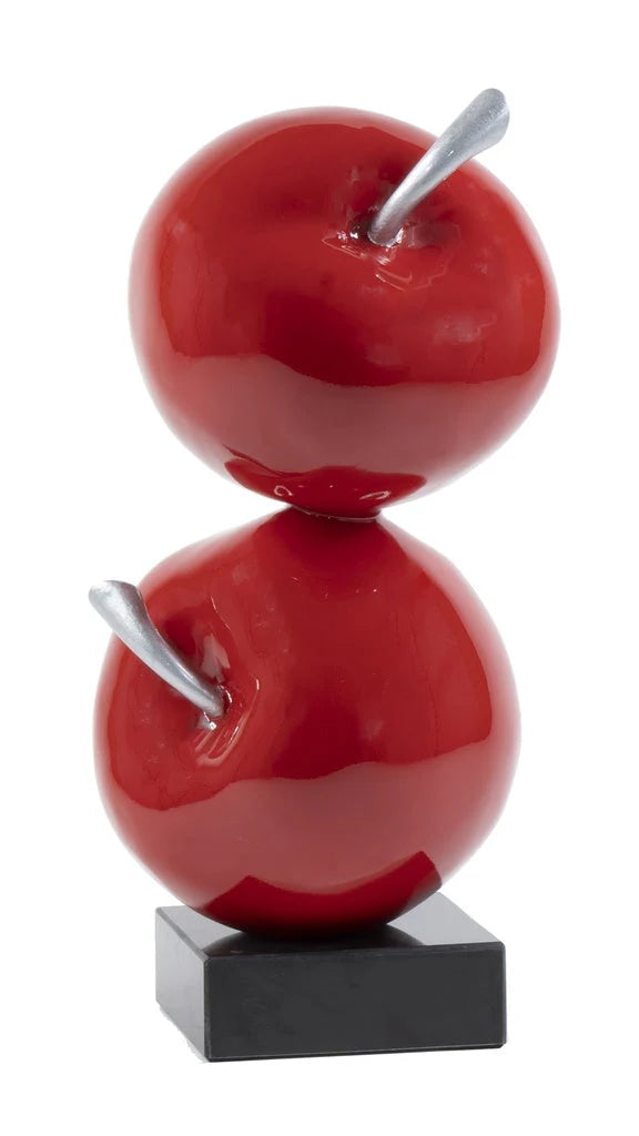 TABLETOP DOUBLE APPLE W/ MARBLE BASE