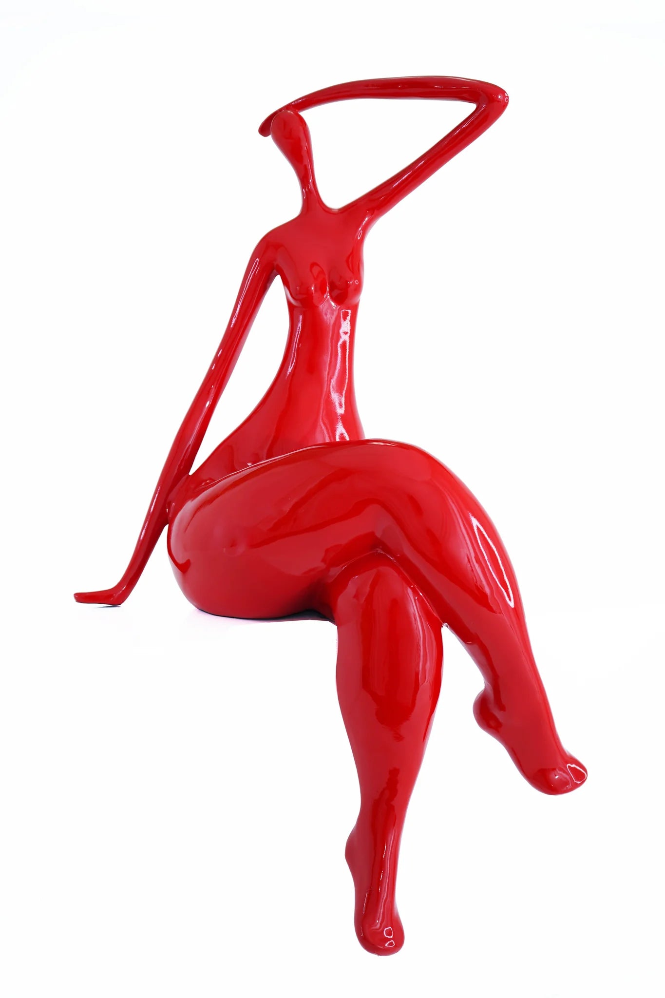 ON EDGE WOMAN SCULPTURE