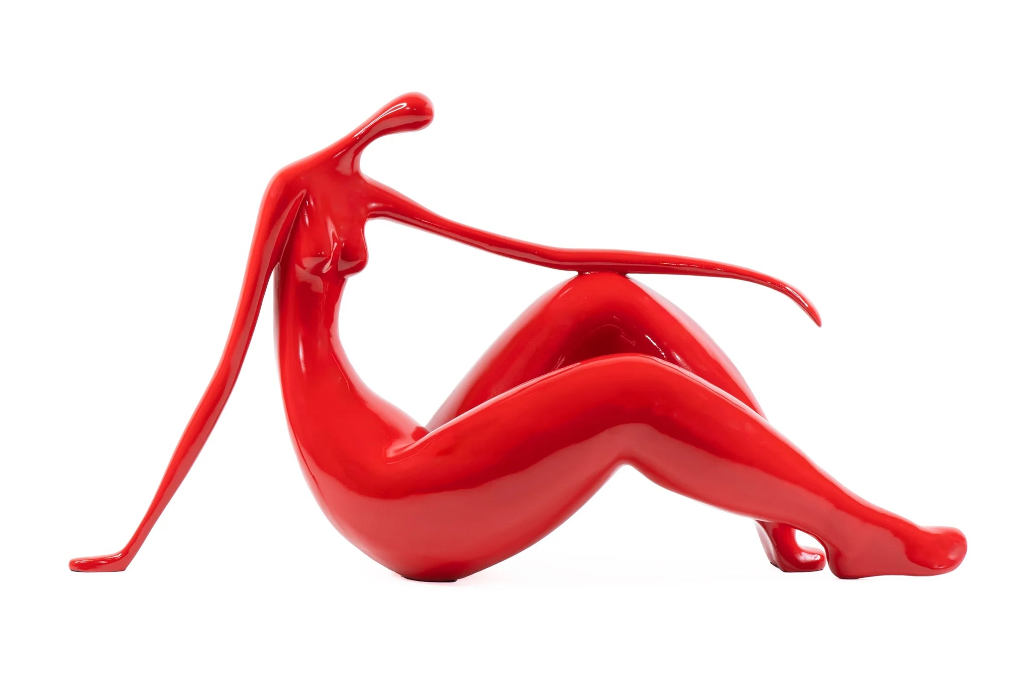 RELAXED SITTING BACK WOMAN SCULPTURE