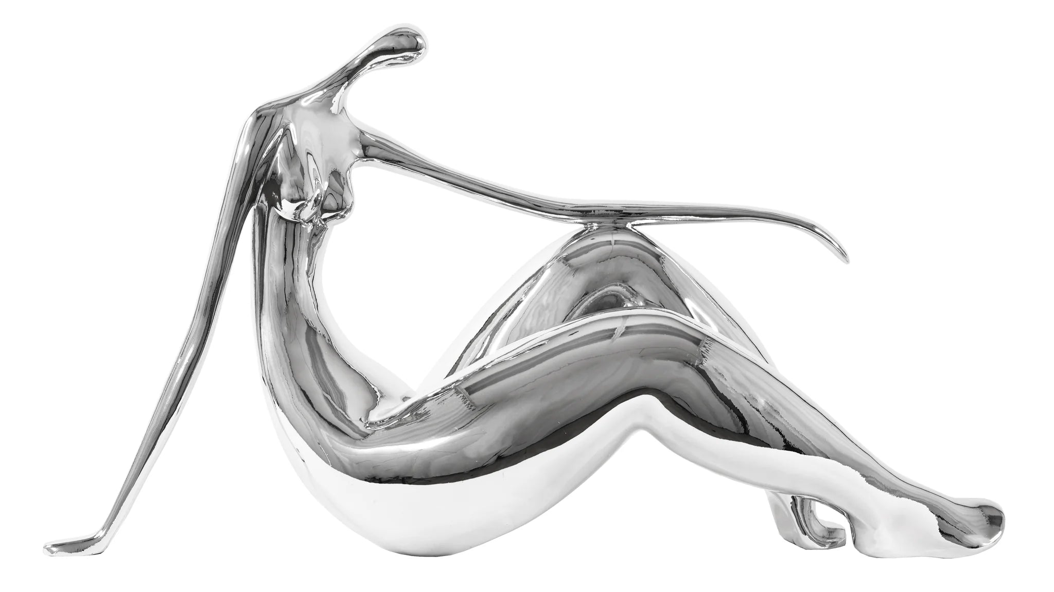 RELAXED SITTING BACK WOMAN SCULPTURE
