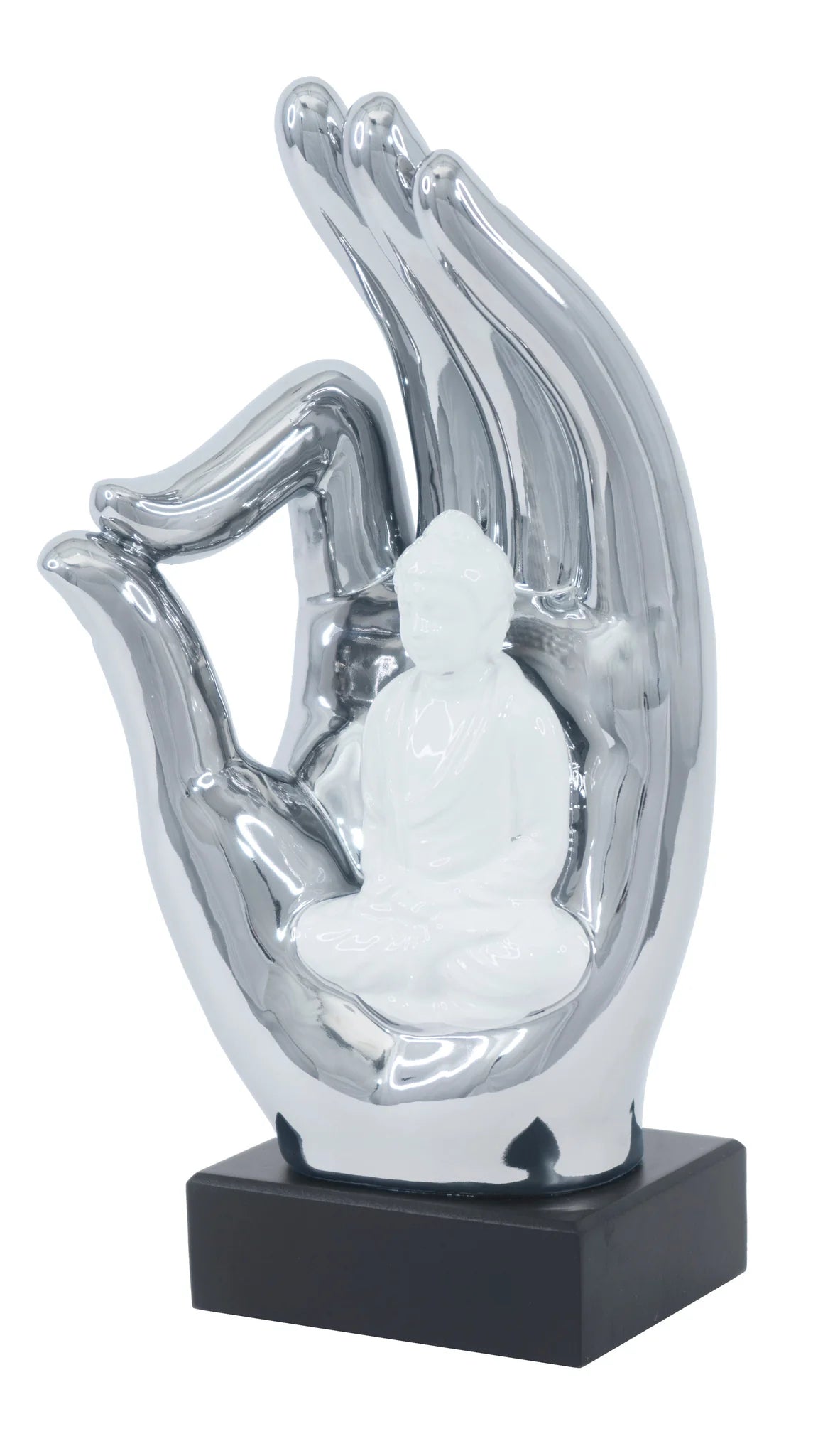 BUDDHA IN HAND TABLETOP SCULPTURE