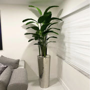 BIRD OF PARADISE 7 FEET HIGH STAINLESS STEEL CONE BASE 24 LEAVES