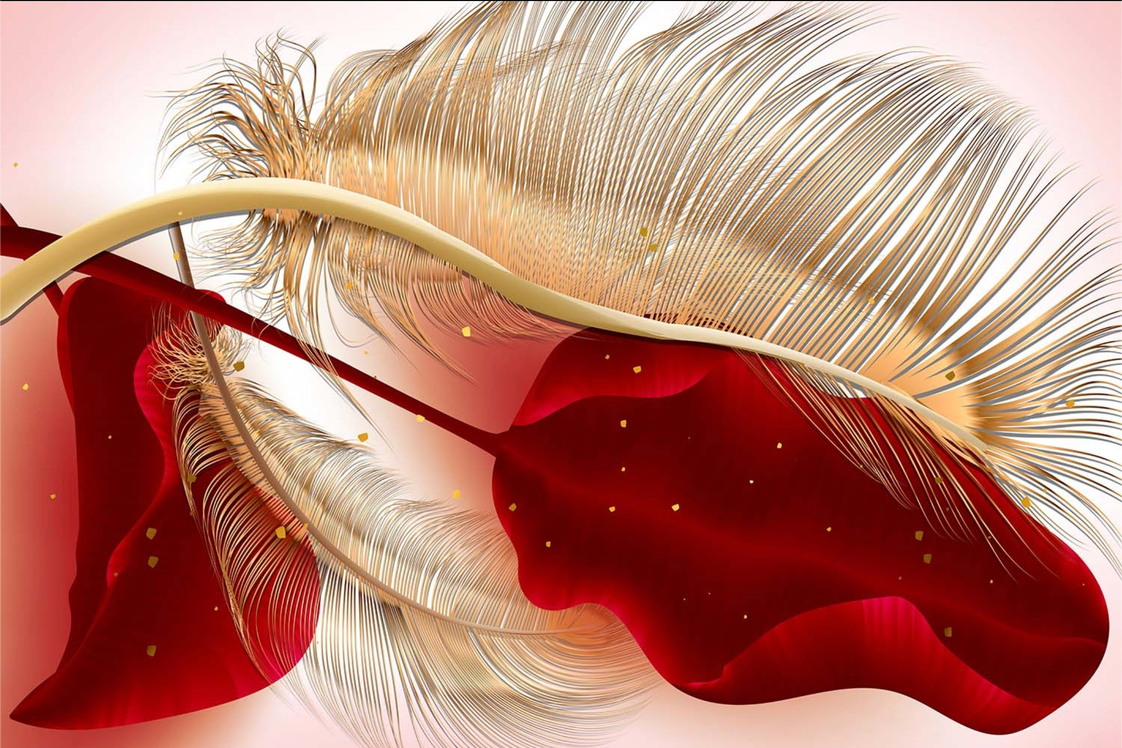 ABSTRACT LEAF GREY WITH GOLD