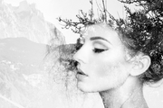 DOUBLE PORTRAIT OF WOMAN COMBINED WITH NATURE