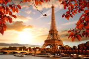 EIFFEL TOWER AUTUMN SUNSET