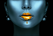 GOLD LIPSTICK DRIPPING