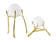 ABSTRACT ART CRYSTAL BALL ON METAL STAND