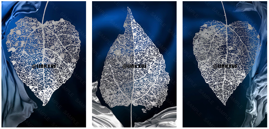 LEAVES WITH BLUE BACKGROUND