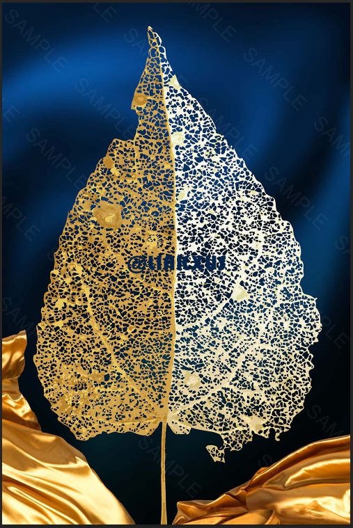 LEAVES WITH BLUE BACKGROUND