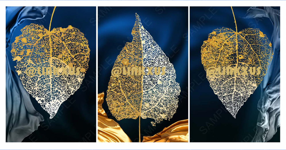 LEAVES WITH BLUE BACKGROUND