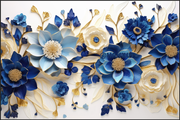 GOLD AND BLUE FLOWERS