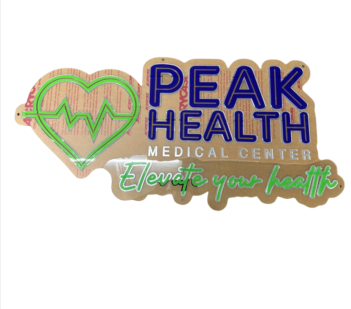 ACRYLIC LOGO WITH FRONT FACING LED LIGHTS