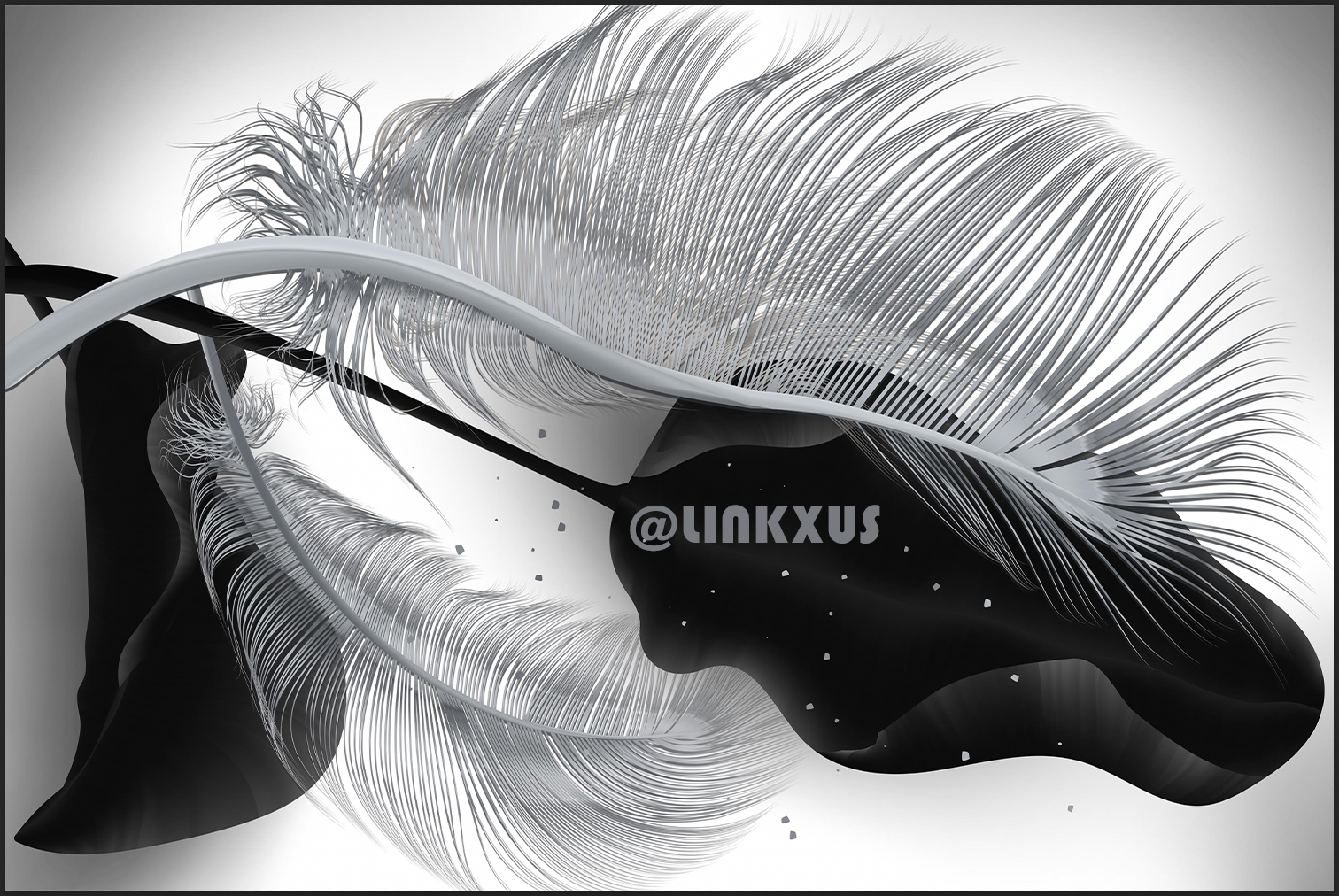ABSTRACT LEAF GREY WITH GOLD AND SILVER