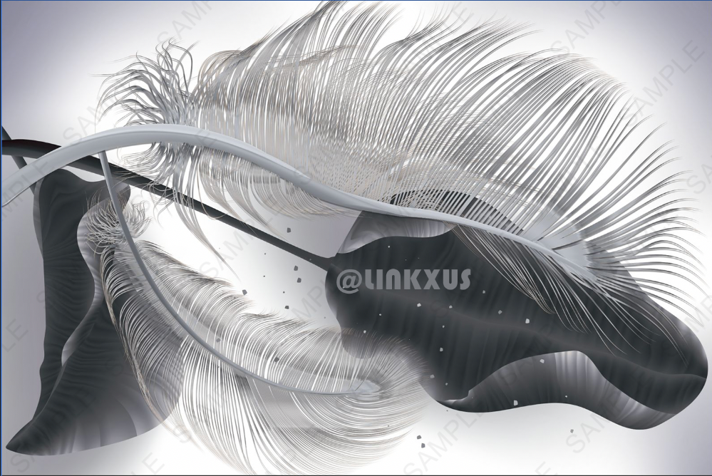 ABSTRACT LEAF GREY WITH GOLD AND SILVER