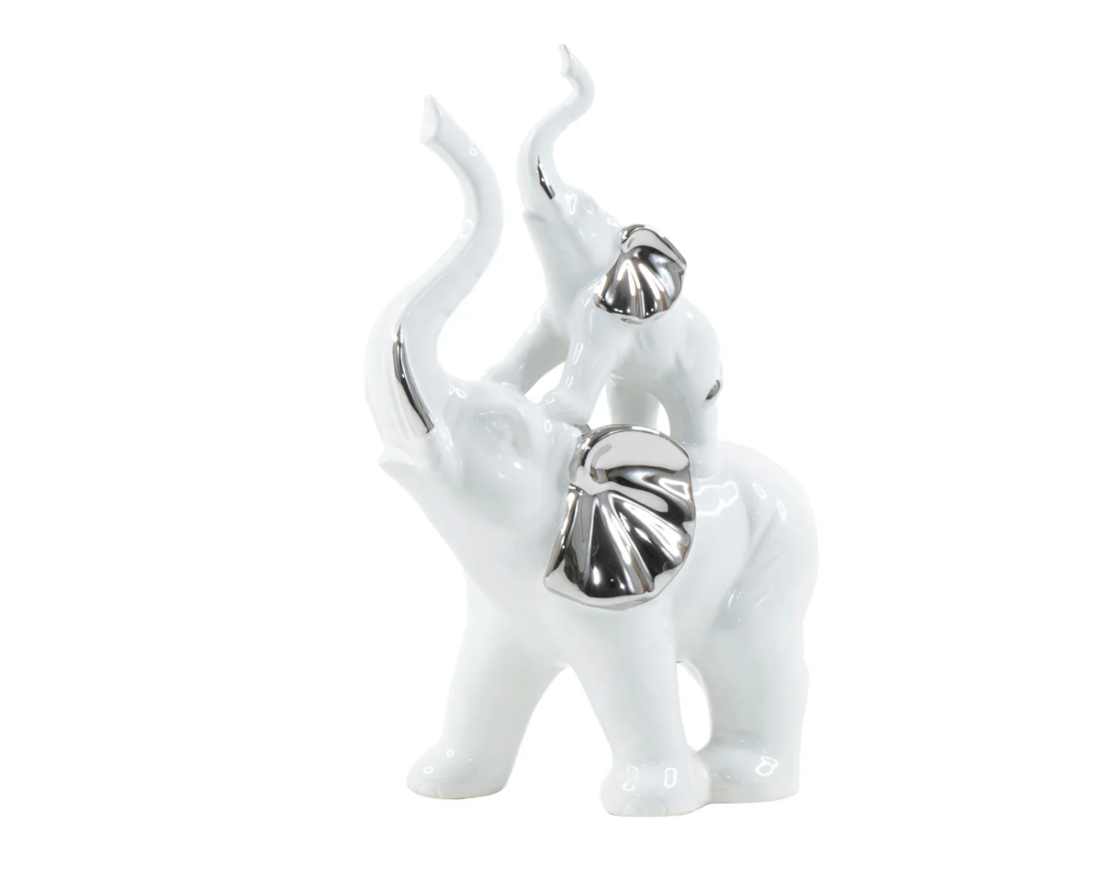 Elephant w/ Baby Sculpture