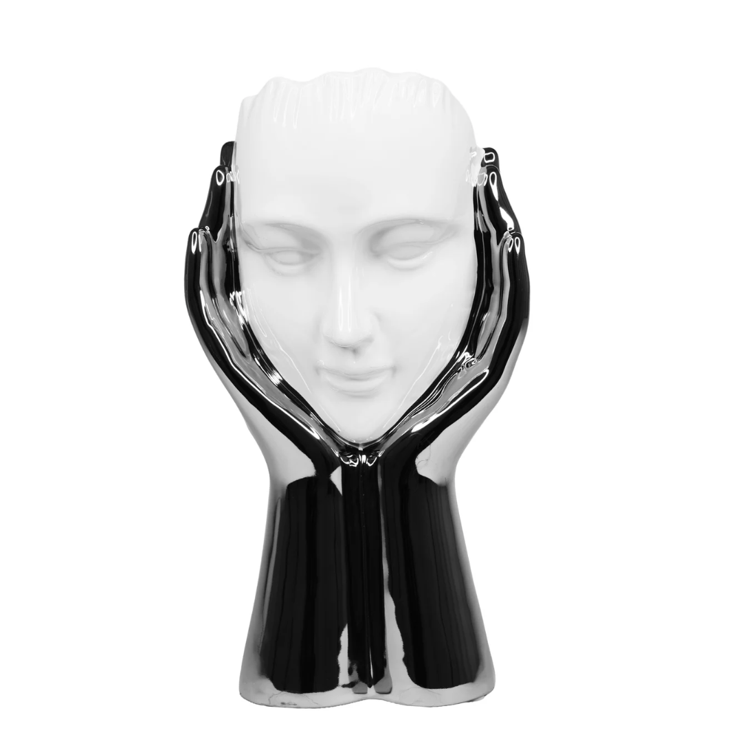 Two-Handed Face Hold Sculpture