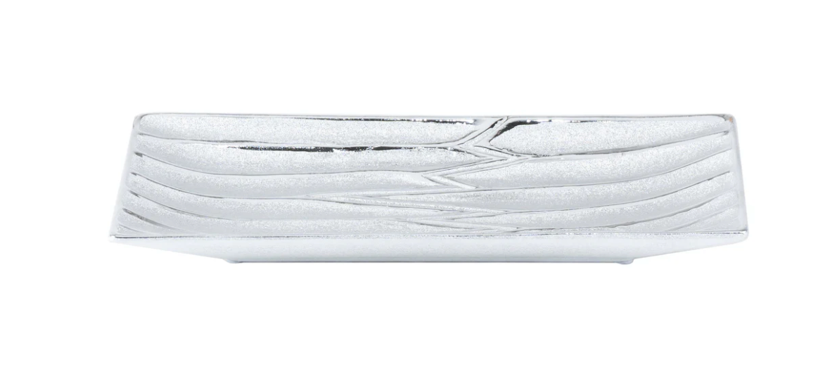 3pc Silver Tabletop Candle Holder Set.