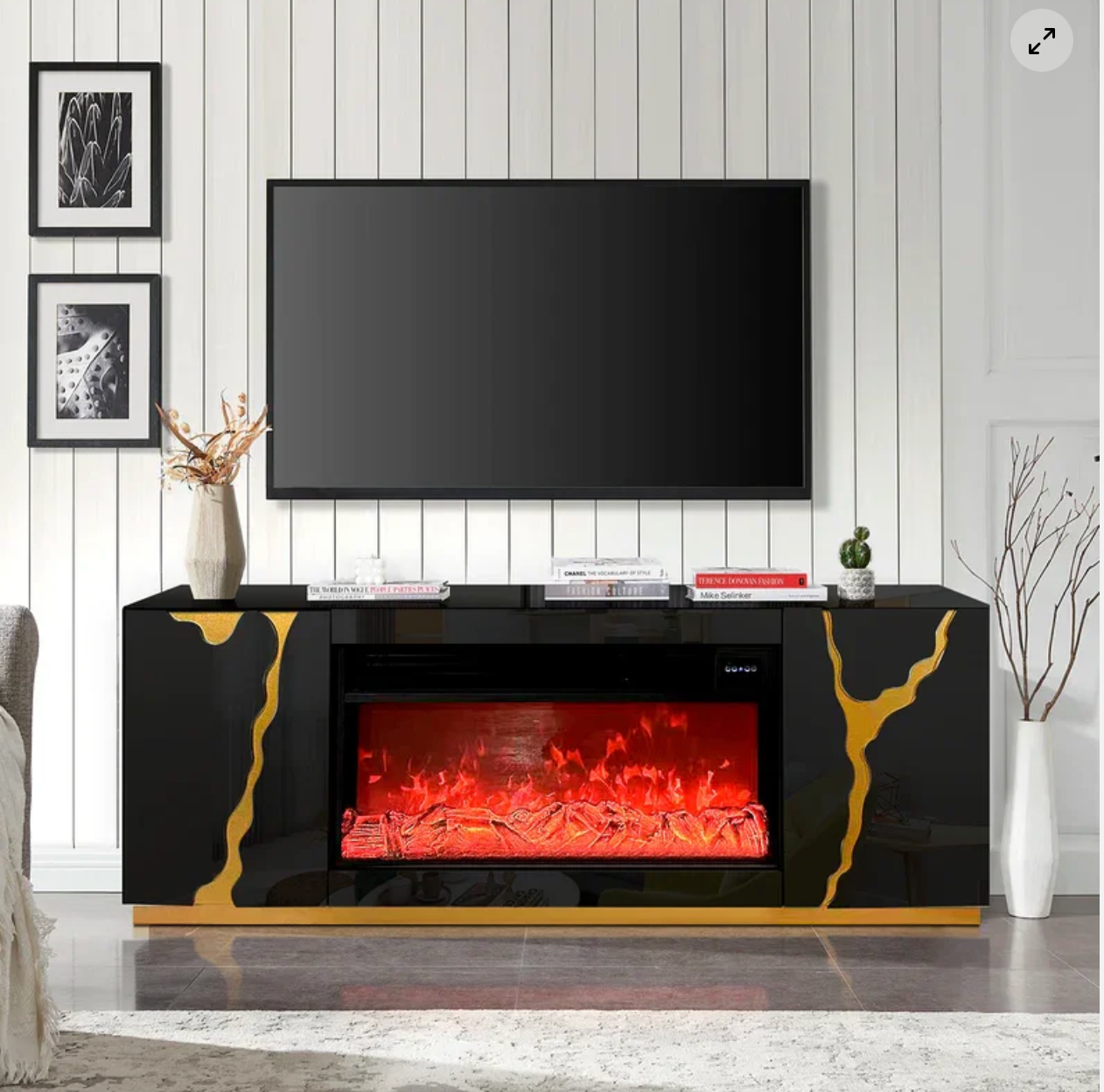 TV stand with fireplace