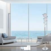 VERTICAL CRYSTAL SPHERE FLOOR LAMP // 3 LIGHT