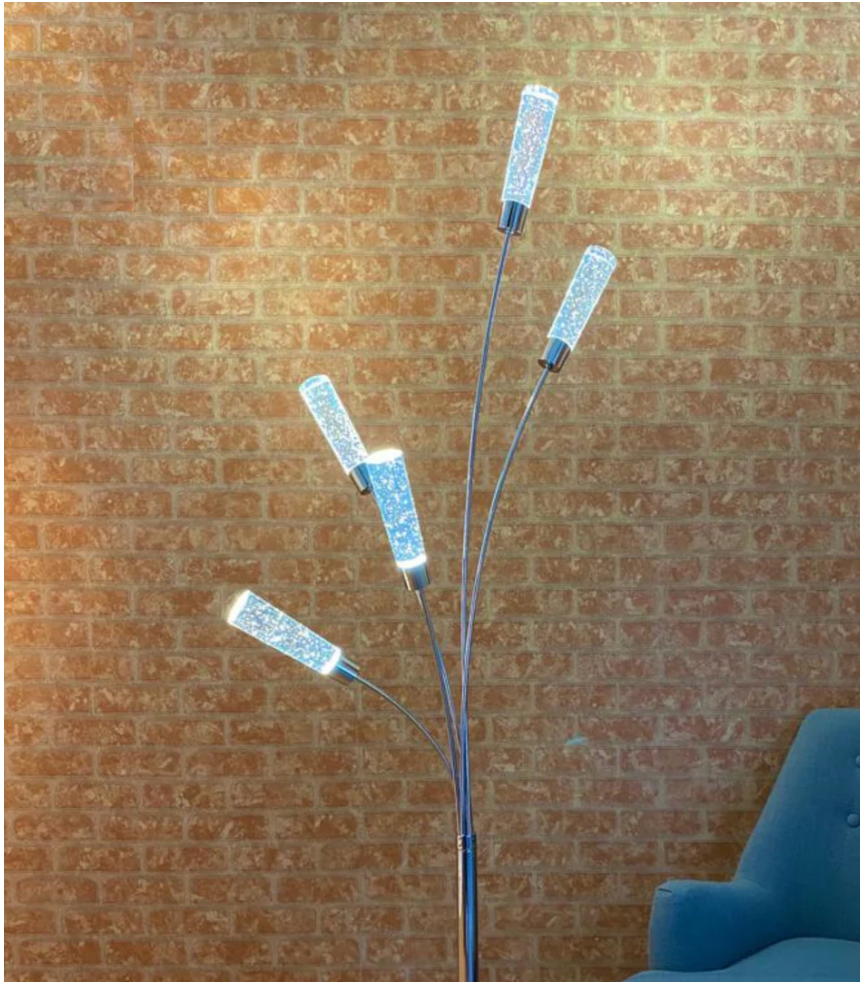 5 ACRYLIC CYLINDERS FLOOR LAMP // CHROME
