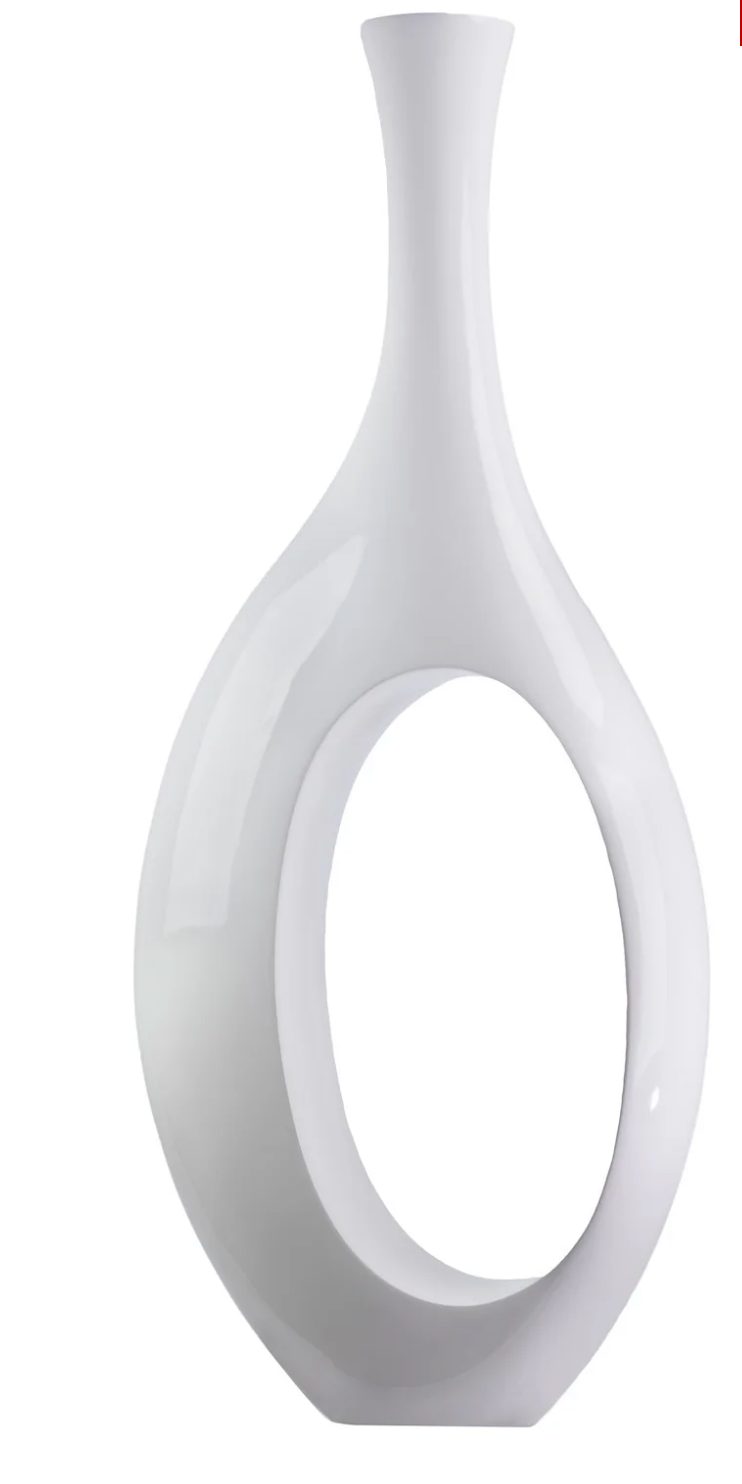 TROMBONE VASE // LARGE WHITE 51"