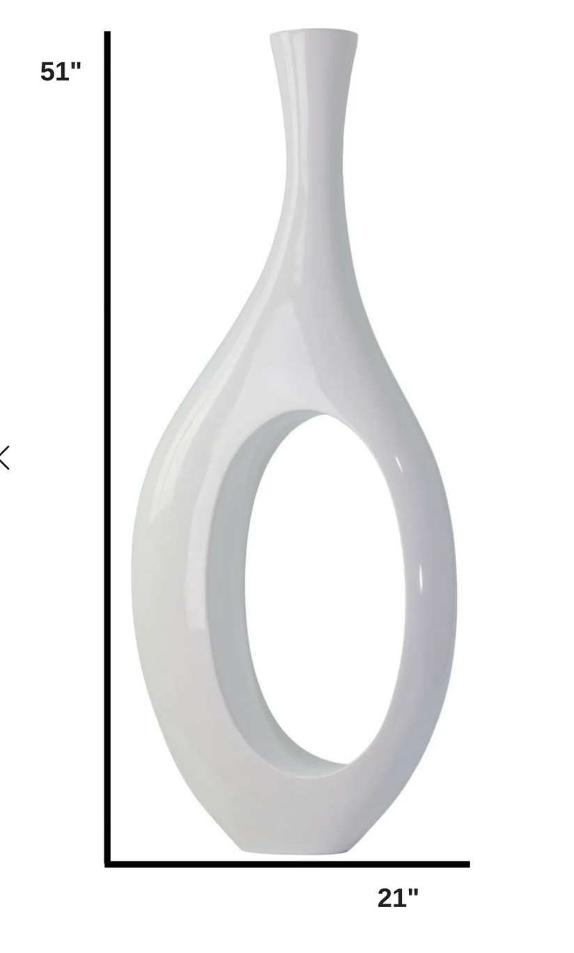 TROMBONE VASE // LARGE WHITE 51"