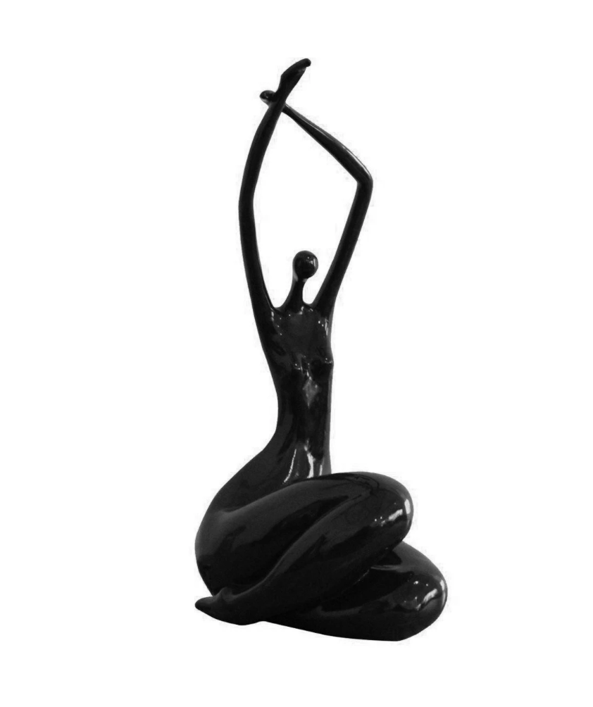 Sitting Hands Up Woman Sculpture