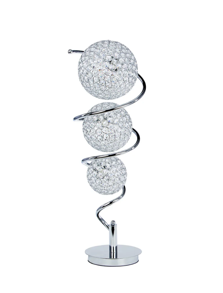 VERTICAL CRYSTAL SPHERE TABLE LAMP // 3 LIGHT