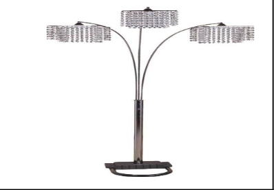 CRYSTAL DROP SHADE FLOOR LAMP CHROME