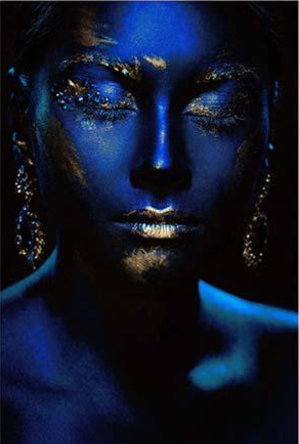 WOMEN BLUE AND GOLD SET 3 PC