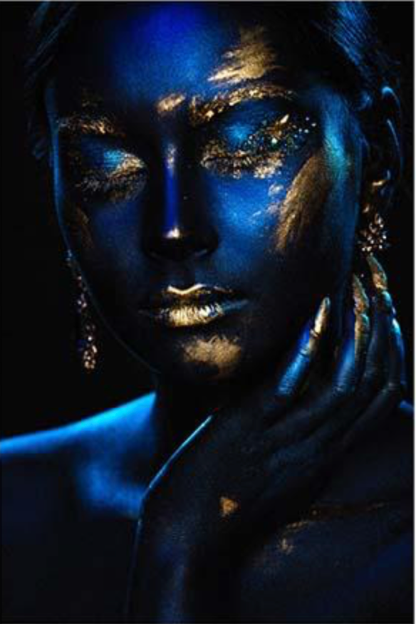 WOMEN BLUE AND GOLD SET 3 PC