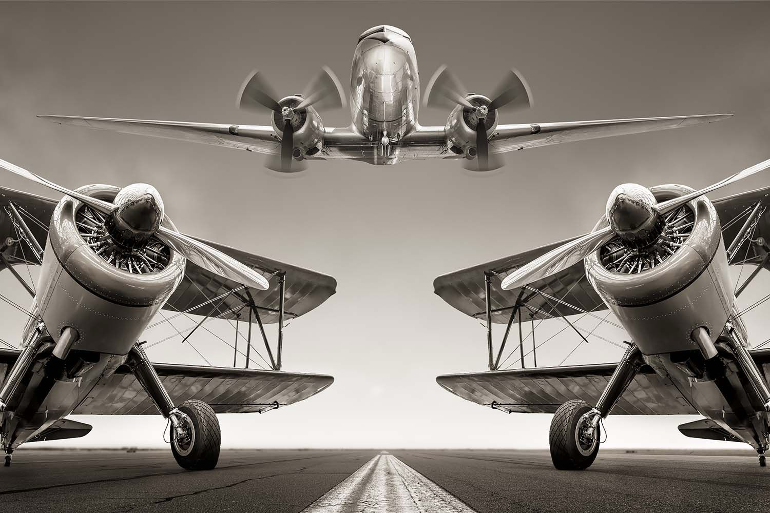 AIRCRAFTS ON A RUNWAY