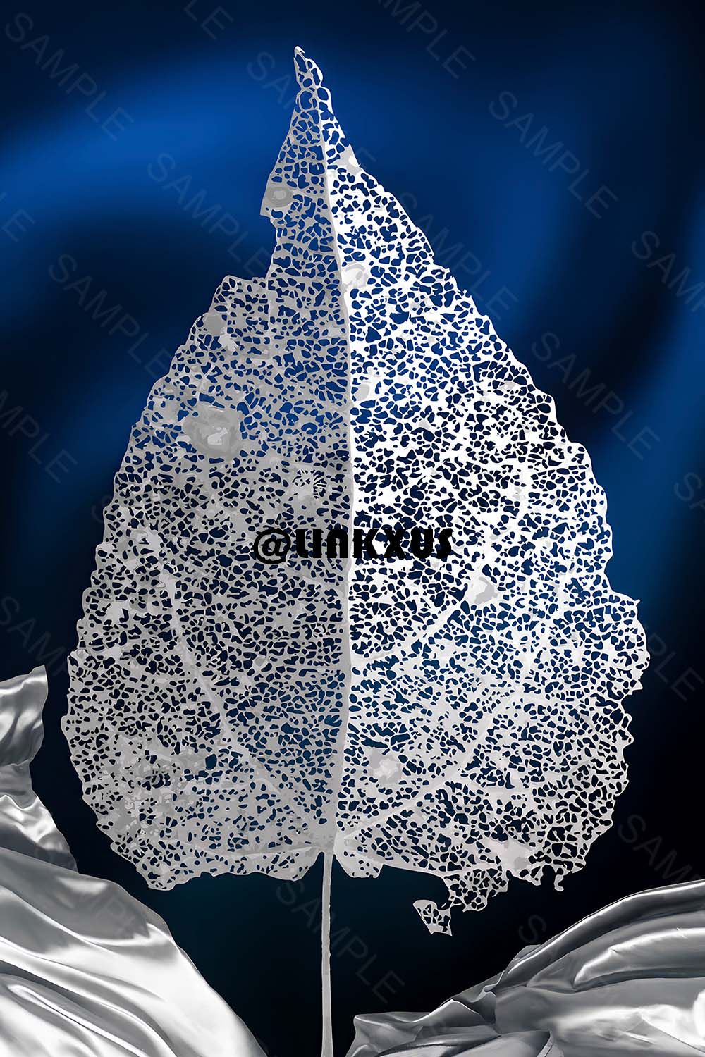 LEAVES WITH BLUE BACKGROUND