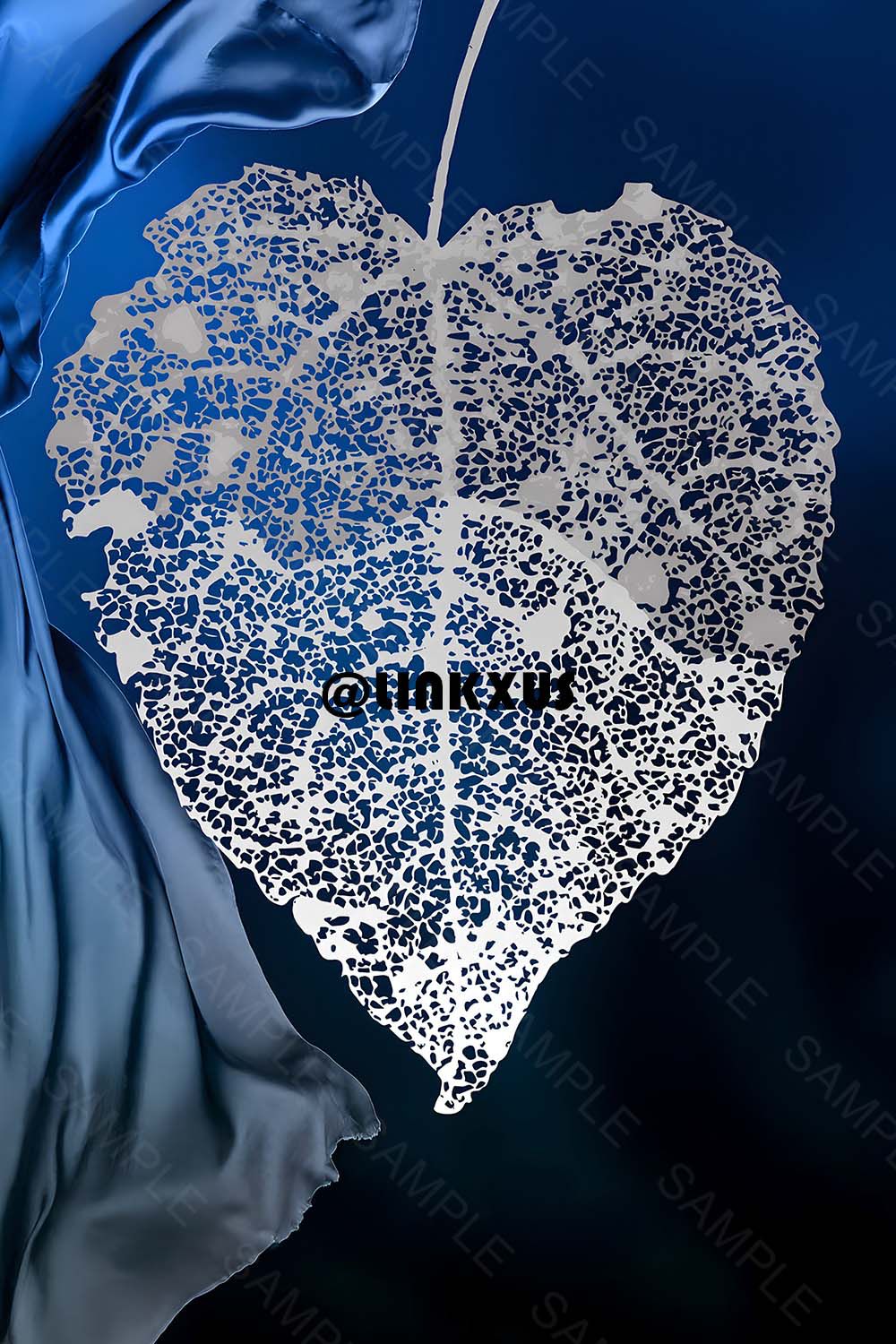 LEAVES WITH BLUE BACKGROUND