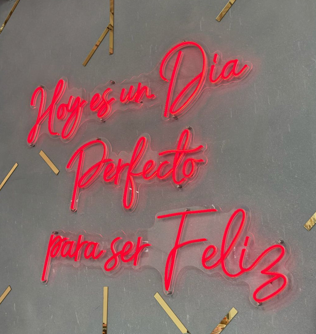 "Hoy es un dia perfecto para ser feliz" LED SIGN