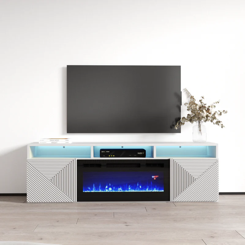 GIZA BL-EF FLOATING FIREPLACE TV STAND