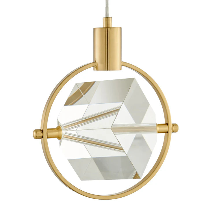 HOLLYWOOD CUBE 1 LIGHT PENDANT // GOLD