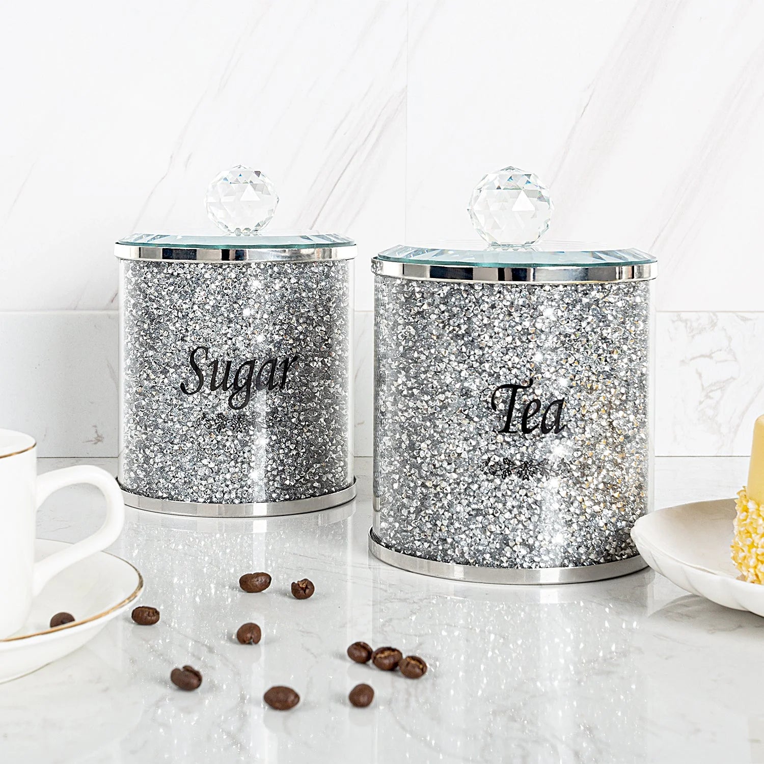 3PC COFFEE, TEA, SUGAR CANISTER SET.