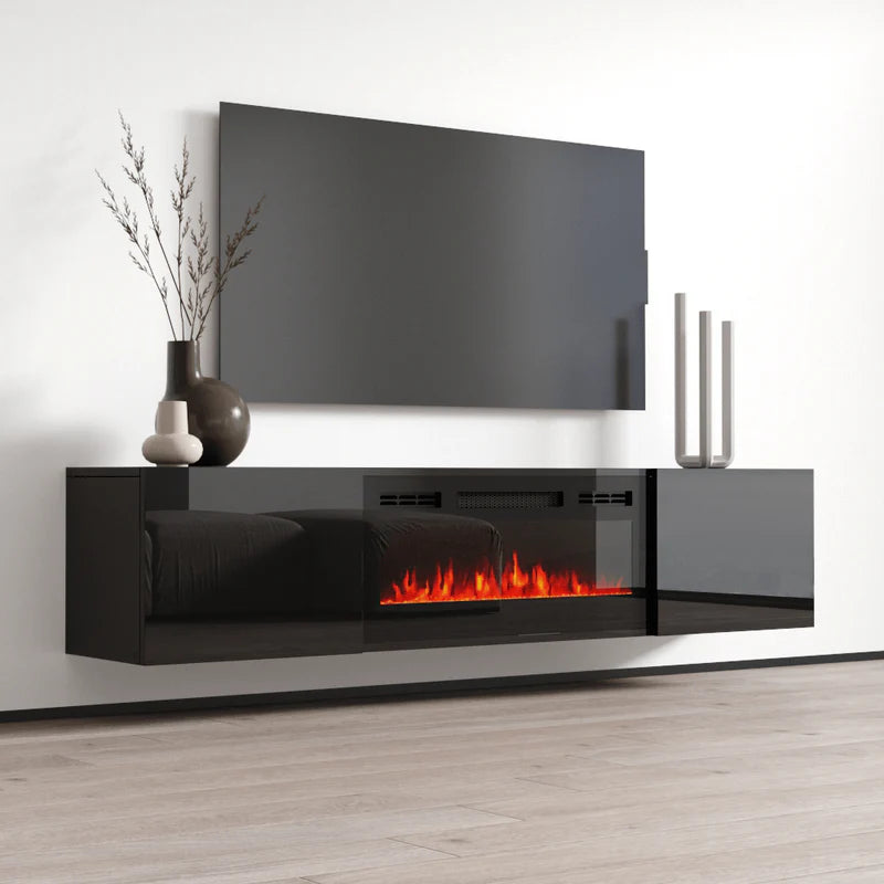 CALI BL-EF FLOATING FIREPLACE TV STAND