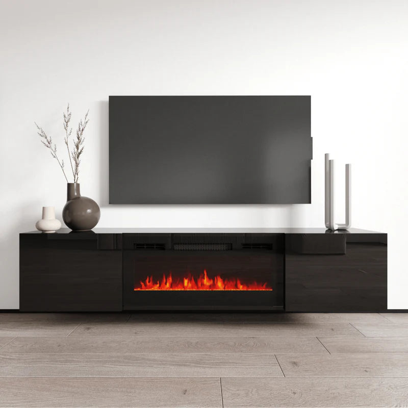 CALI BL-EF FLOATING FIREPLACE TV STAND