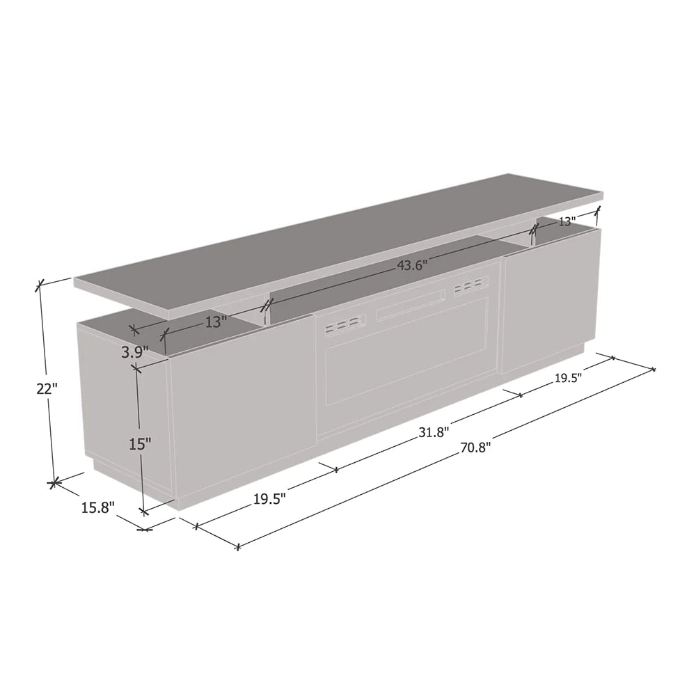EVA-KBL FIREPLACE TV STAND
