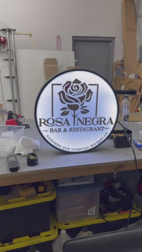 Load video: ACRYLIC LOGO WITH FRONT FACING LED LIGHTS